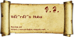 Vörös Huba névjegykártya